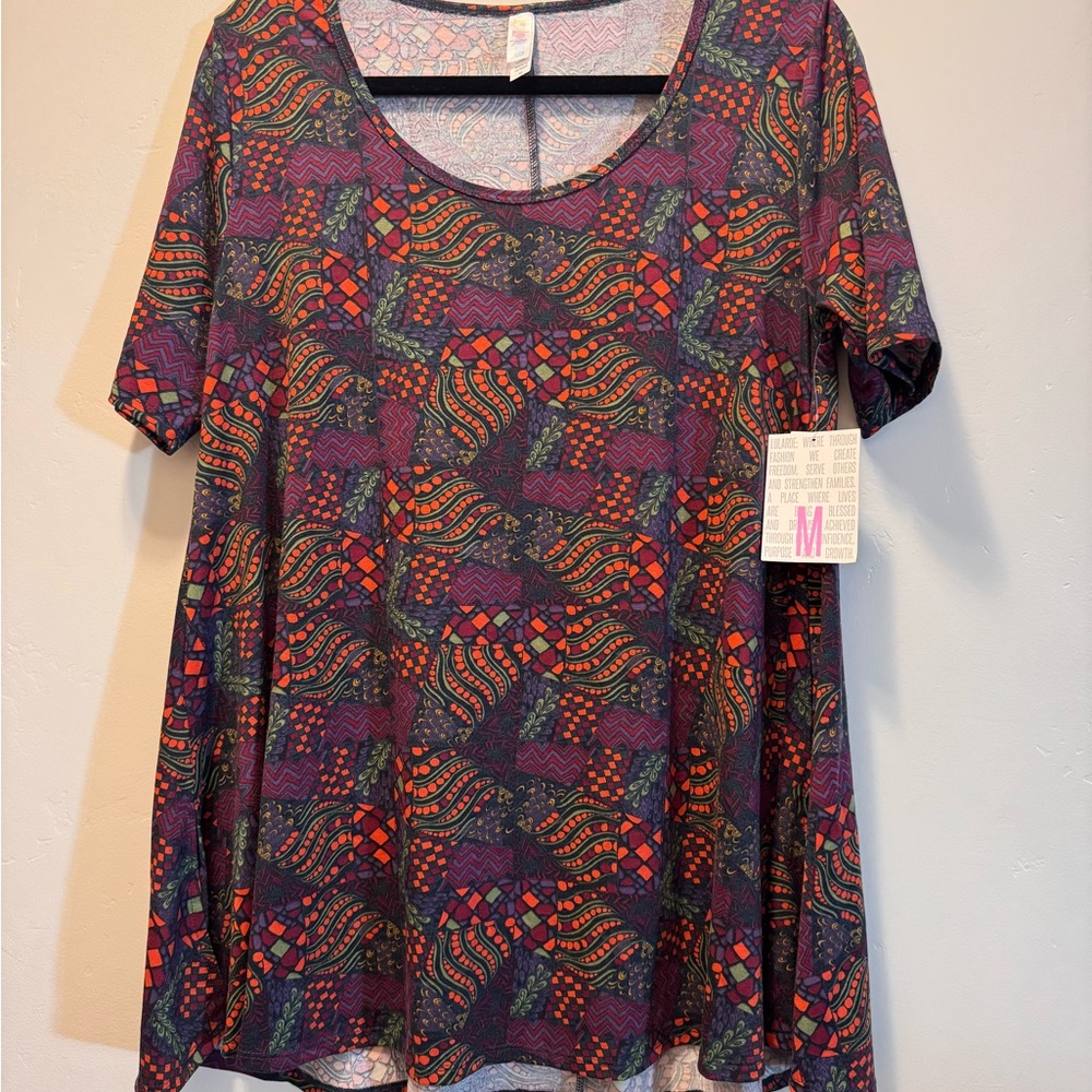LuLaRoe Multicolor Abstract Short Sleeve Top